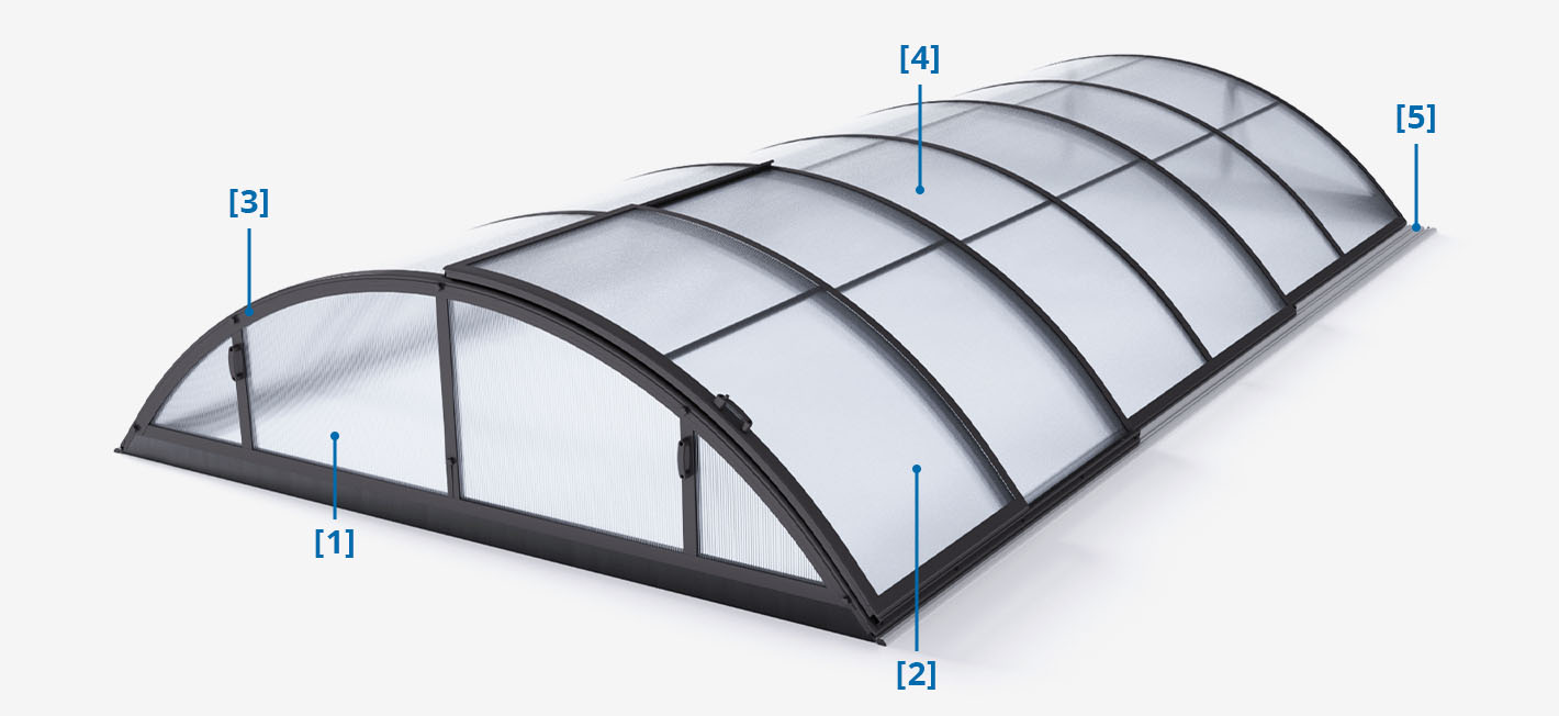 Schwimmbad Überdachung für Pool bis 3x6 m
