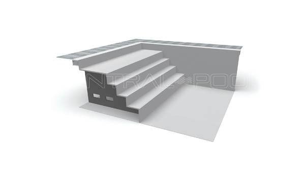 Centralpool Treppenalage Ecktreppe über Ecke