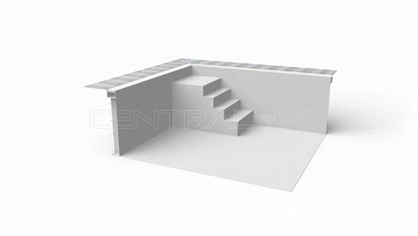 Centralpool Treppenalage Ecktreppe über Ecke