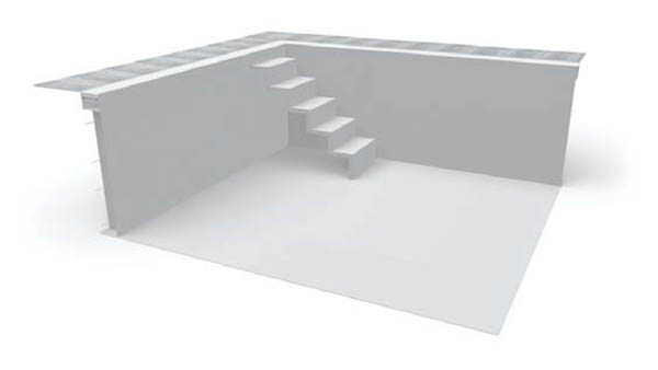 Centralpool Treppenalage Ecktreppe über Ecke