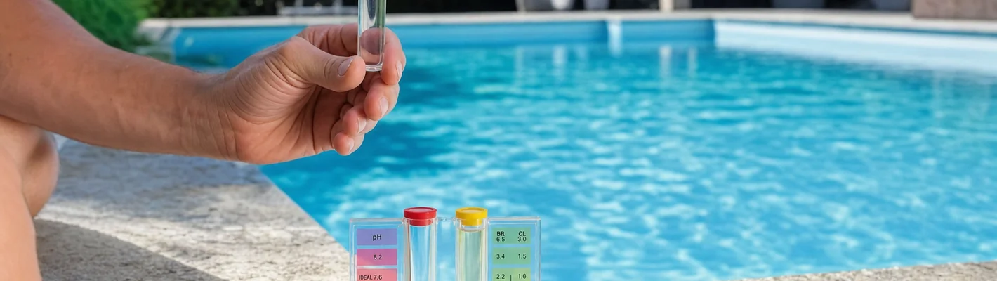 Wassertest am Pool zur Bestimmung der Cyanursäure