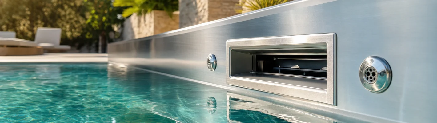 Edelstahl-Einbauteile aus V4A im Schwimmbecken