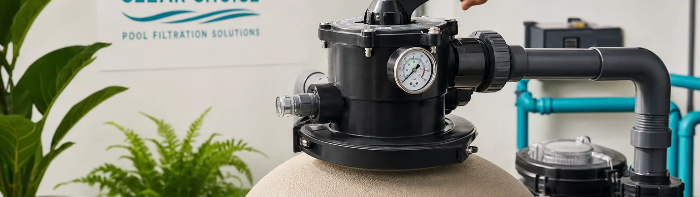 Filteranlage Bedienung: Mehrwege-Ventil und Druckmanometer