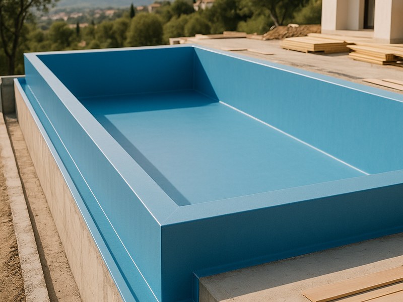 Infinity-Pool im Beton-Rohbau mit Folienauskleidung, höchste Designfreiheit