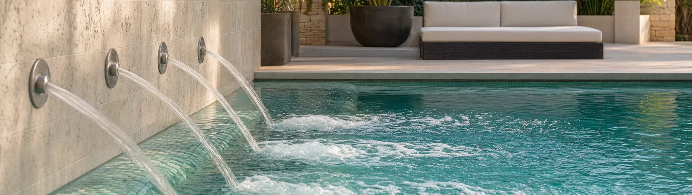 Massageanlage mit Wasserdüsen im Schwimmbecken