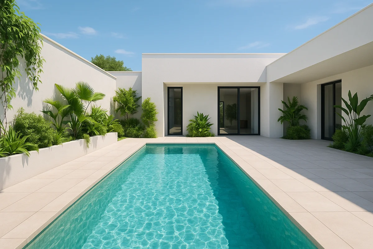 Moderner Pool mit Terrasse