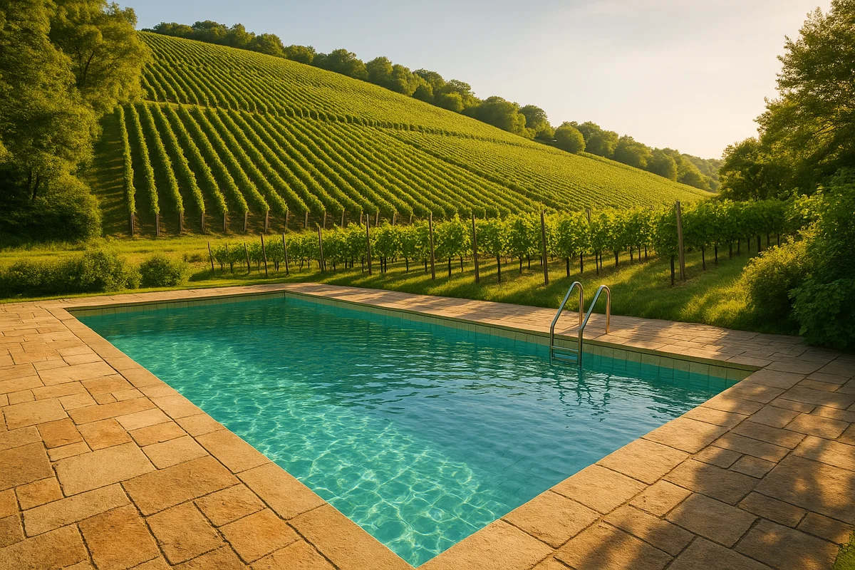 Gepflegter Pool im Weinhang