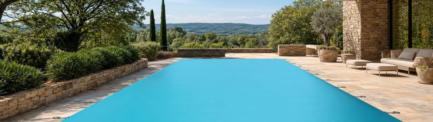 Pool mit gespannter Sicherheitsabdeckung