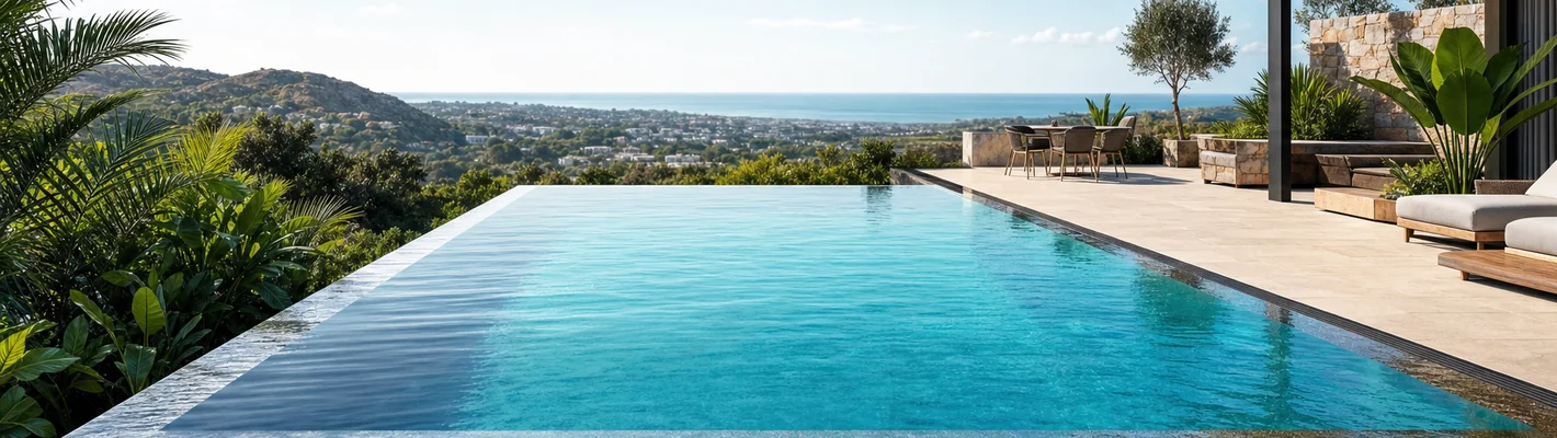 Überlaufrinnenbecken: Pool mit umlaufender Überlaufrinne
