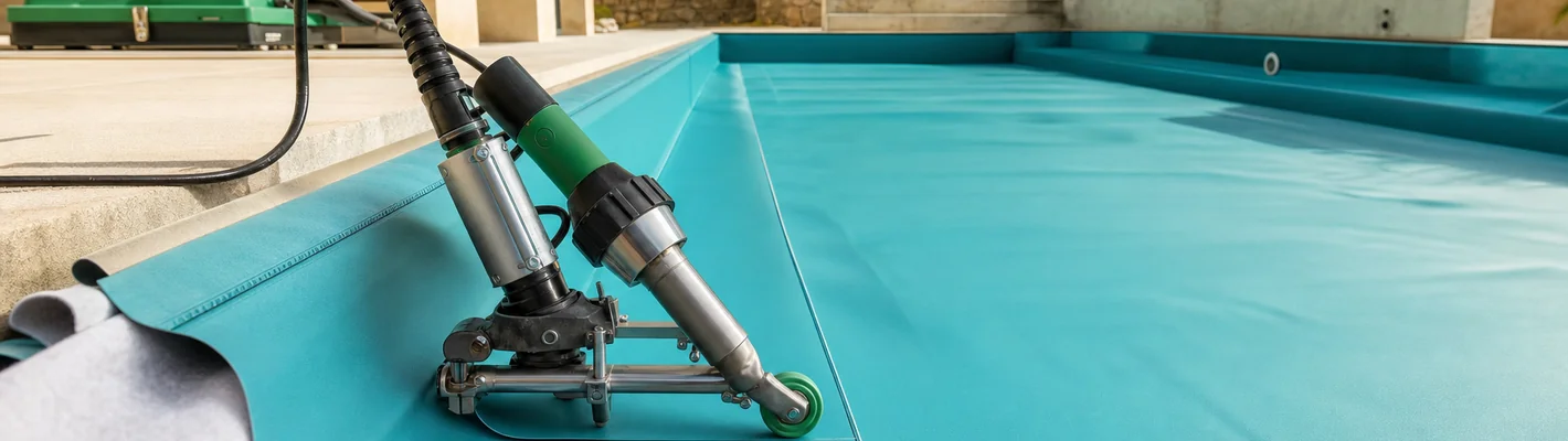 Zertifizierte Schwimmbadfolien-Verlegung bei FKB nach Elbtal-Plastics-Schulung