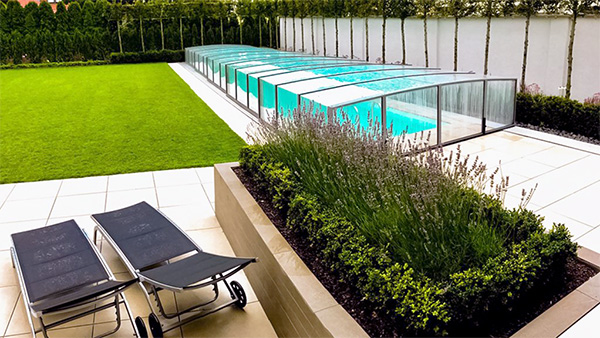 Flache Poolüberdachung Aluna® H2O Flache Poolüberdachung Aluna® H2O