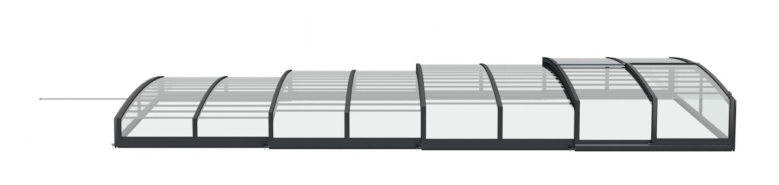 Poolüberdachung mit einseitige Schiene - ALUNA Nero R1