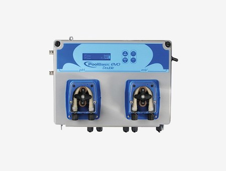 Seko Dosierstation mit zwei Schlauchpumpen für pH und Desinfektion