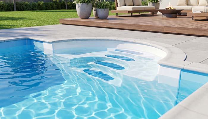 GFK-Treppe für Pool Pooltreppe aus GFK für komfortablen Einstieg in den Pool