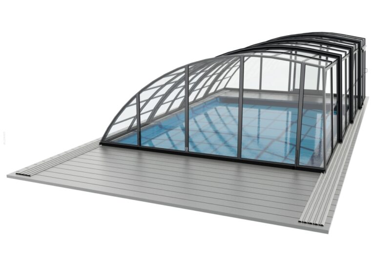 Hohe Poolüberdachung Aluna® Delta II