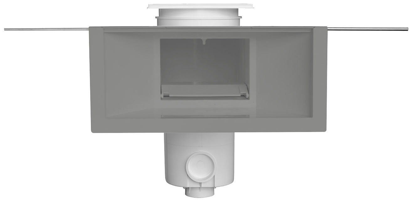 Aquareva Überlaufskimmer SL119 in Grau mit großer, verlängerter Saugöffnung