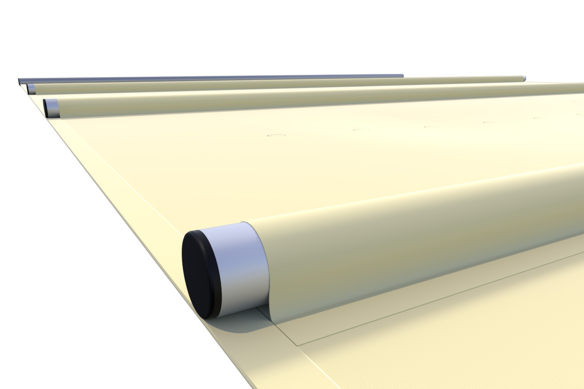 Detailansicht der Liderpool Poolabdeckung Tube mit integrierten Rohren