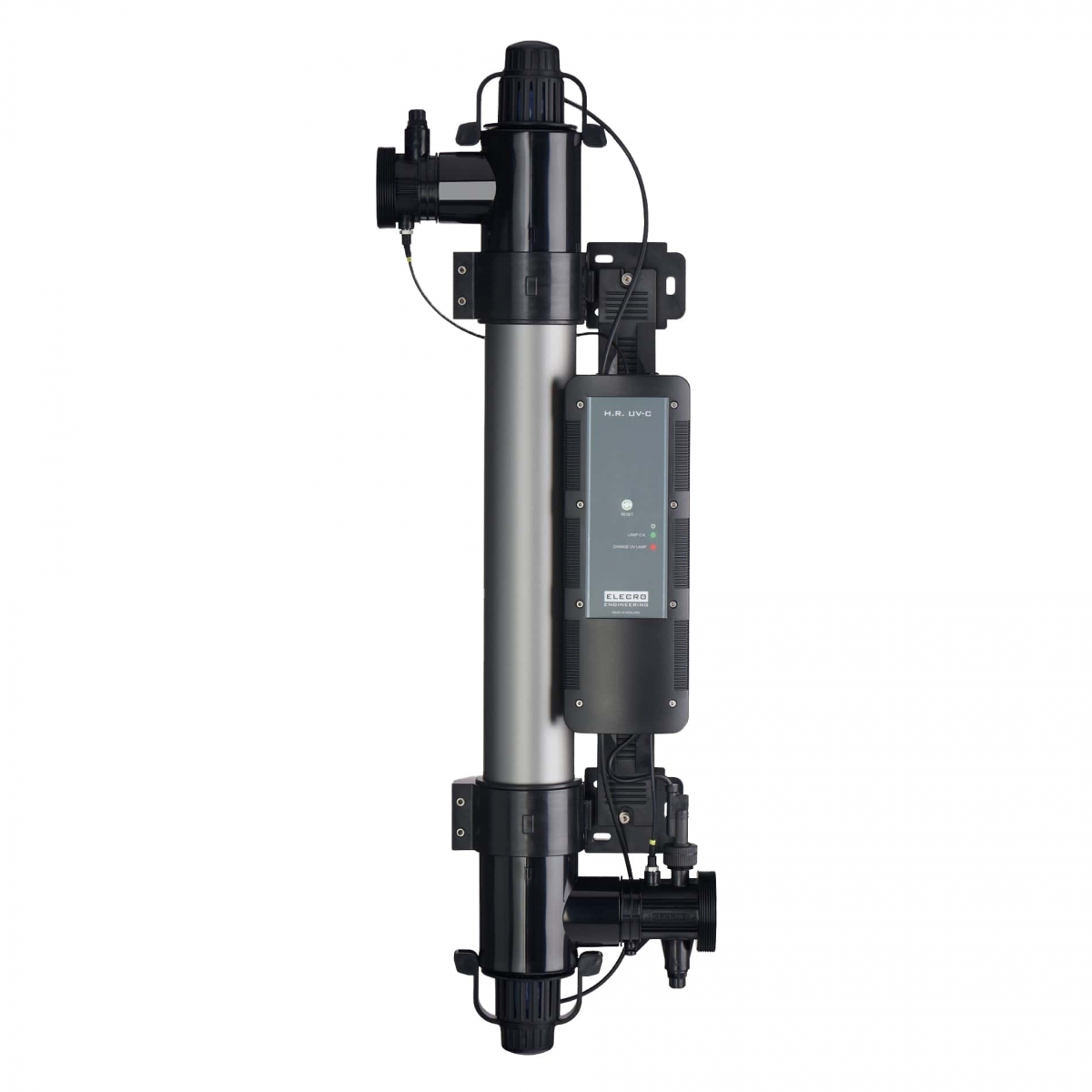 UV-C Wasseraufbereitung 55W 220-240V,  pmax. 3bar, Vmax 21  m3/h, d63/50,  Lebensdauer Lampe (9000 Std.) inkl. Durchfluss Schalter und analoger Anzeige der Lampenlebensdauer UV-C Wasseraufbereitung 55W 220-240V,  pmax. 3bar, Vmax 21  m3/h, d63/50,  Lebens