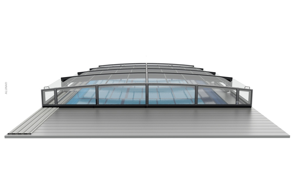 Flache Poolüberdachung Aluna® Exclusive Line R1