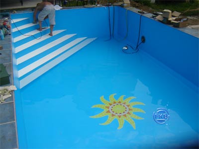 Folienauskleidung Treppe