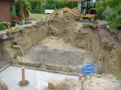 Ausheben der Baugrube 