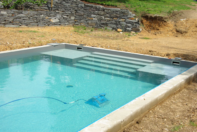 Folienauskleidung Treppe und Sitzpodest