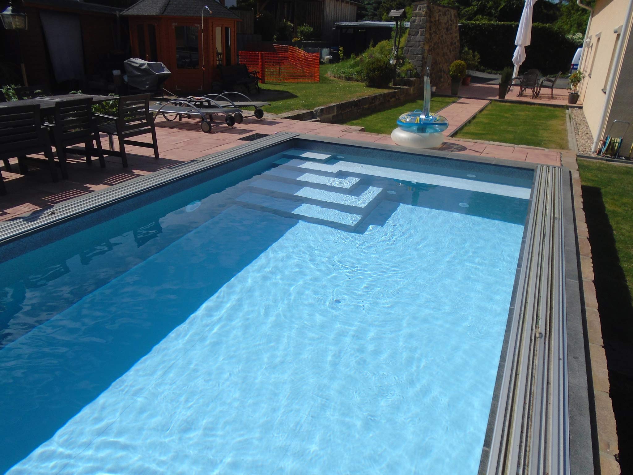 Rechteckbecken 3,5x7,0x1,5 m mit Überdachung Dresden