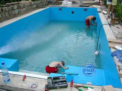 Folienauskleidung und Befüllung