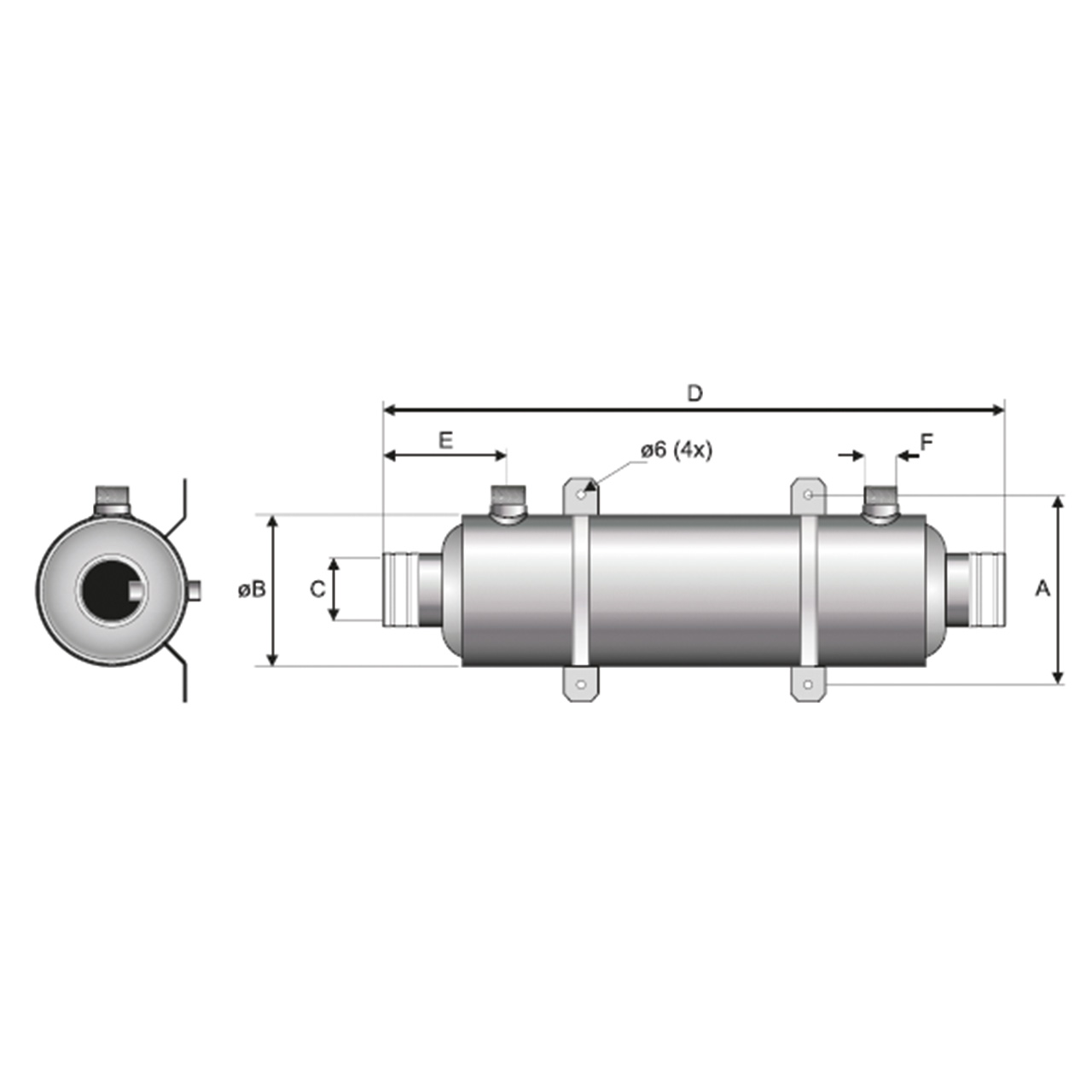 Pahlen Wärmetauscher Hi-Flow V4A Titan Skizze