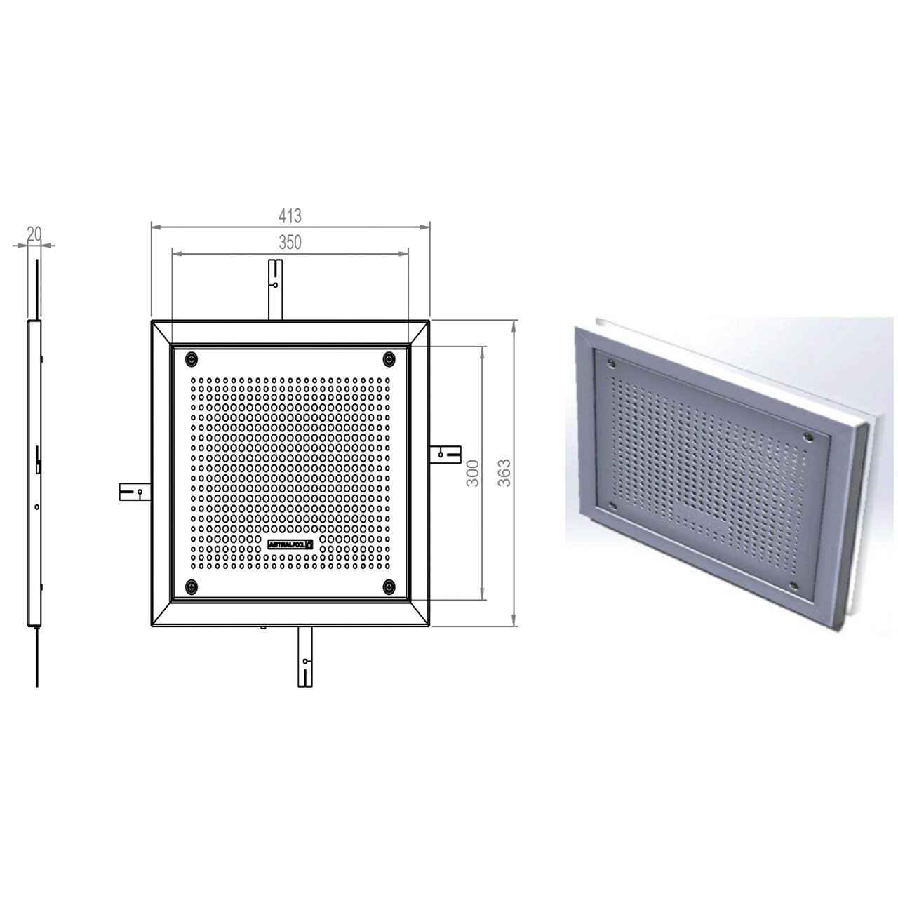 Ansaugung aus Edelstahl für Beton- und Folienbecken