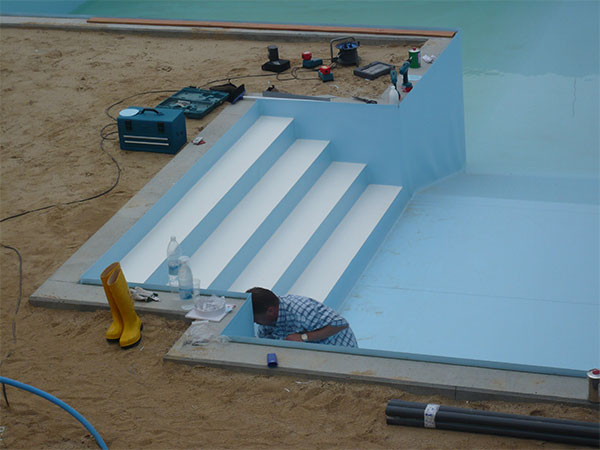 Folienauskleidung Treppe