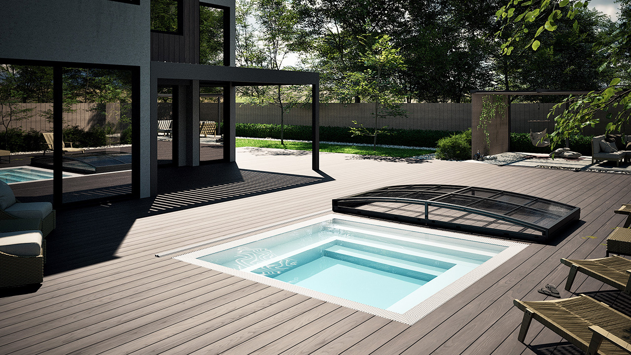 Detailaufnahme des Albixon PP Pool Mini Qbig in Grau im Format 3x3
