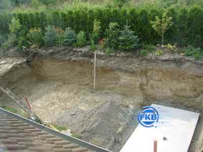 Baugrube Pool