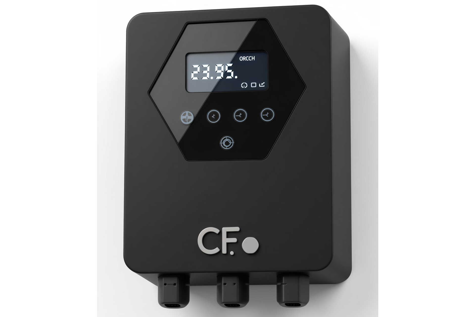 CF VS Drehzahlregler Pool Frequenzumrichter, schwarzes Gehäuse mit Display und Bedienelementen