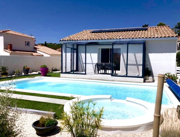 Schwimmbadüberdachung Aluna® Aluwall III