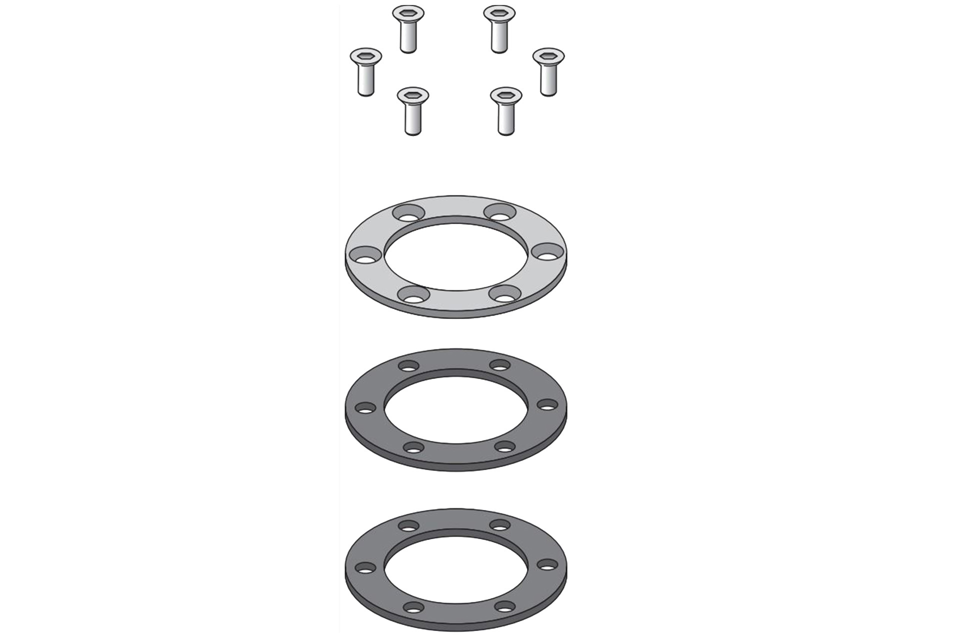 Technische Zeichnung des Folienflansches Pool ABS mit Schrauben, Durchmesser d=85 mm