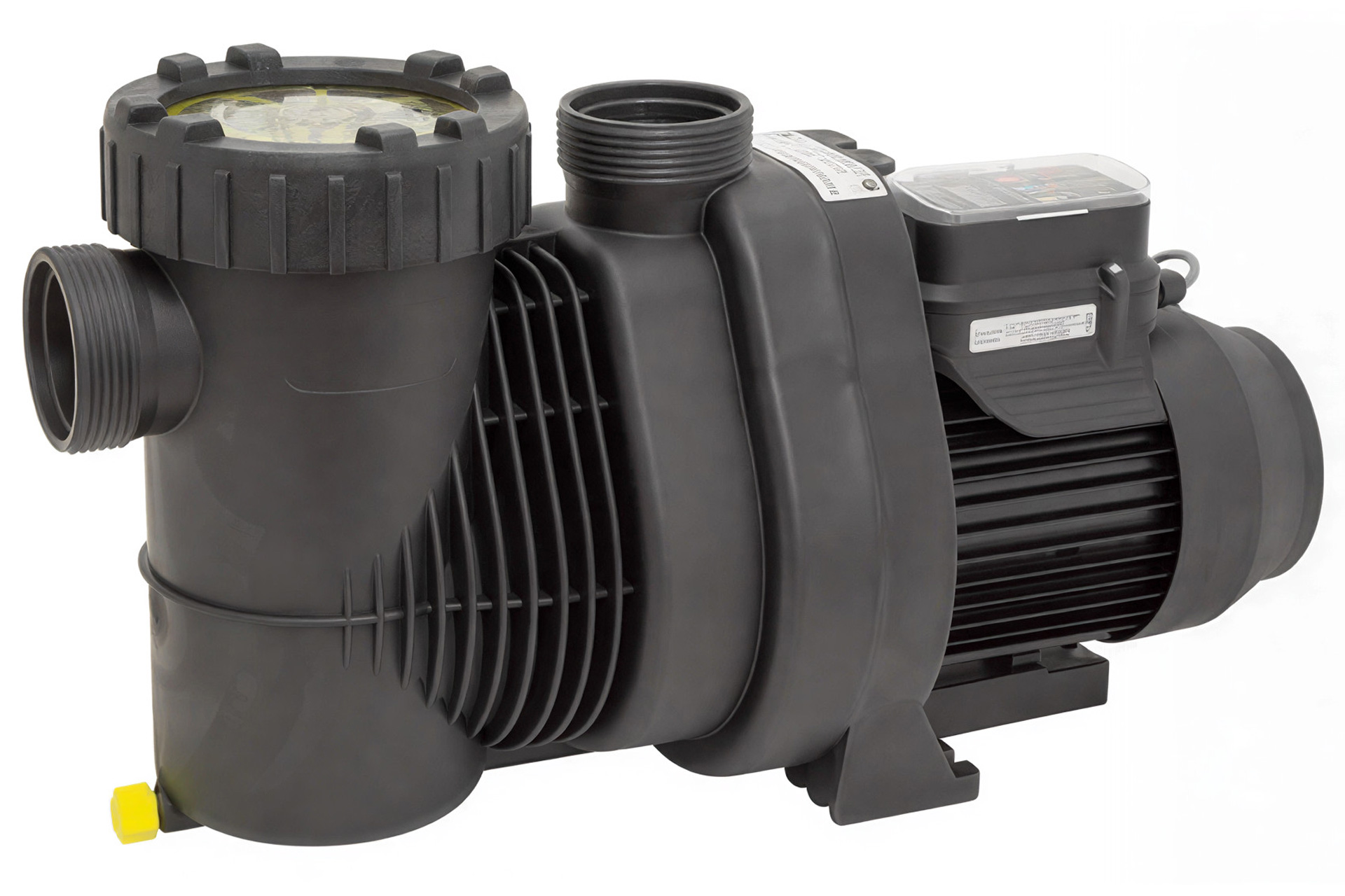 Speck Superpump Premium ECO Pro Filterpumpe mit transparentem Vorfilterdeckel, Gewindeanschlüssen und Steuerungsmodul