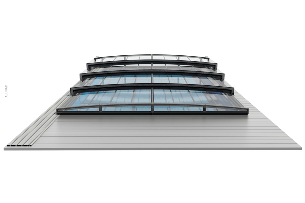 Flache Poolüberdachung Aluna® Exclusive Line R1