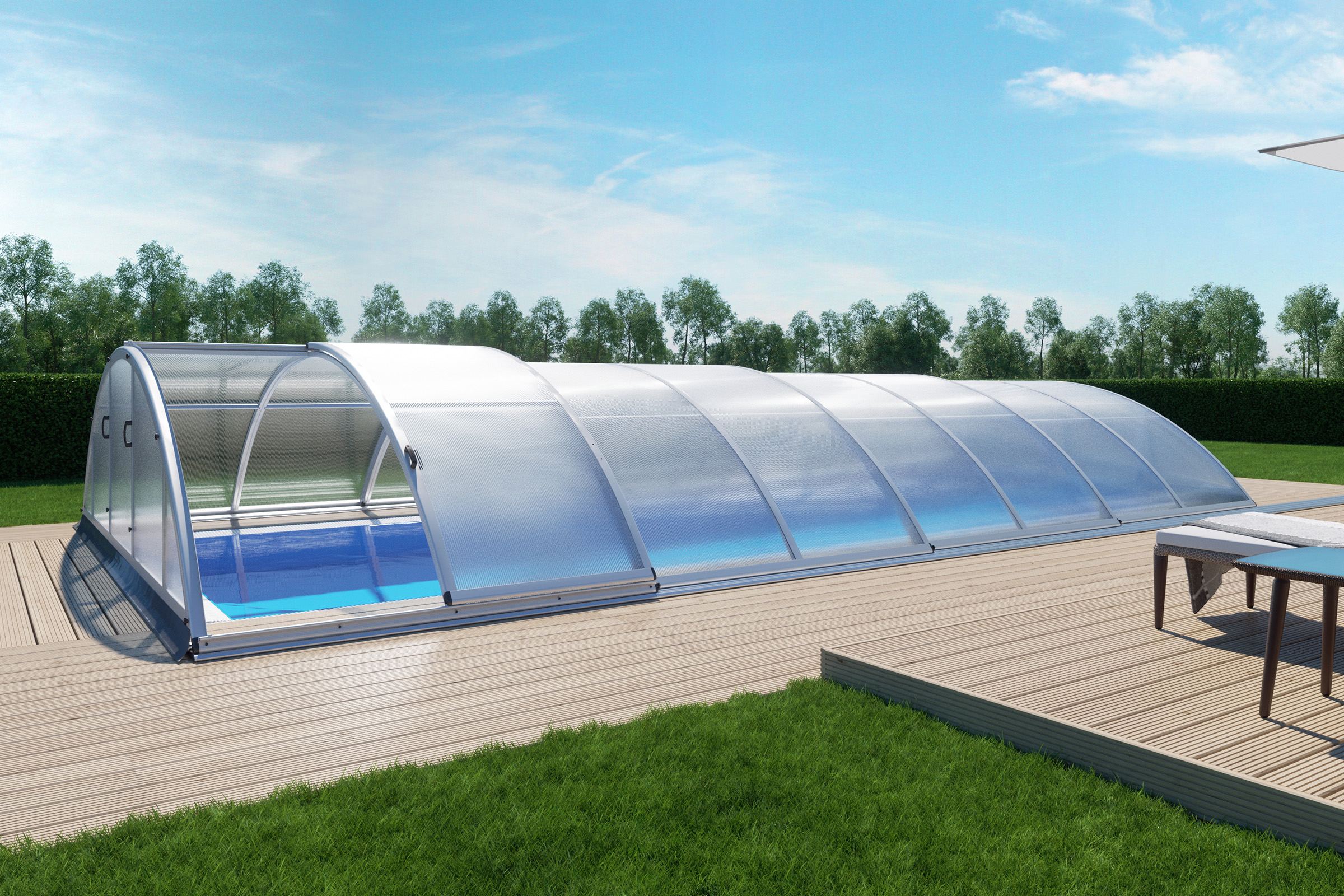 Poolüberdachung Albixon Klasik C für Pool bis 5 x 10 m