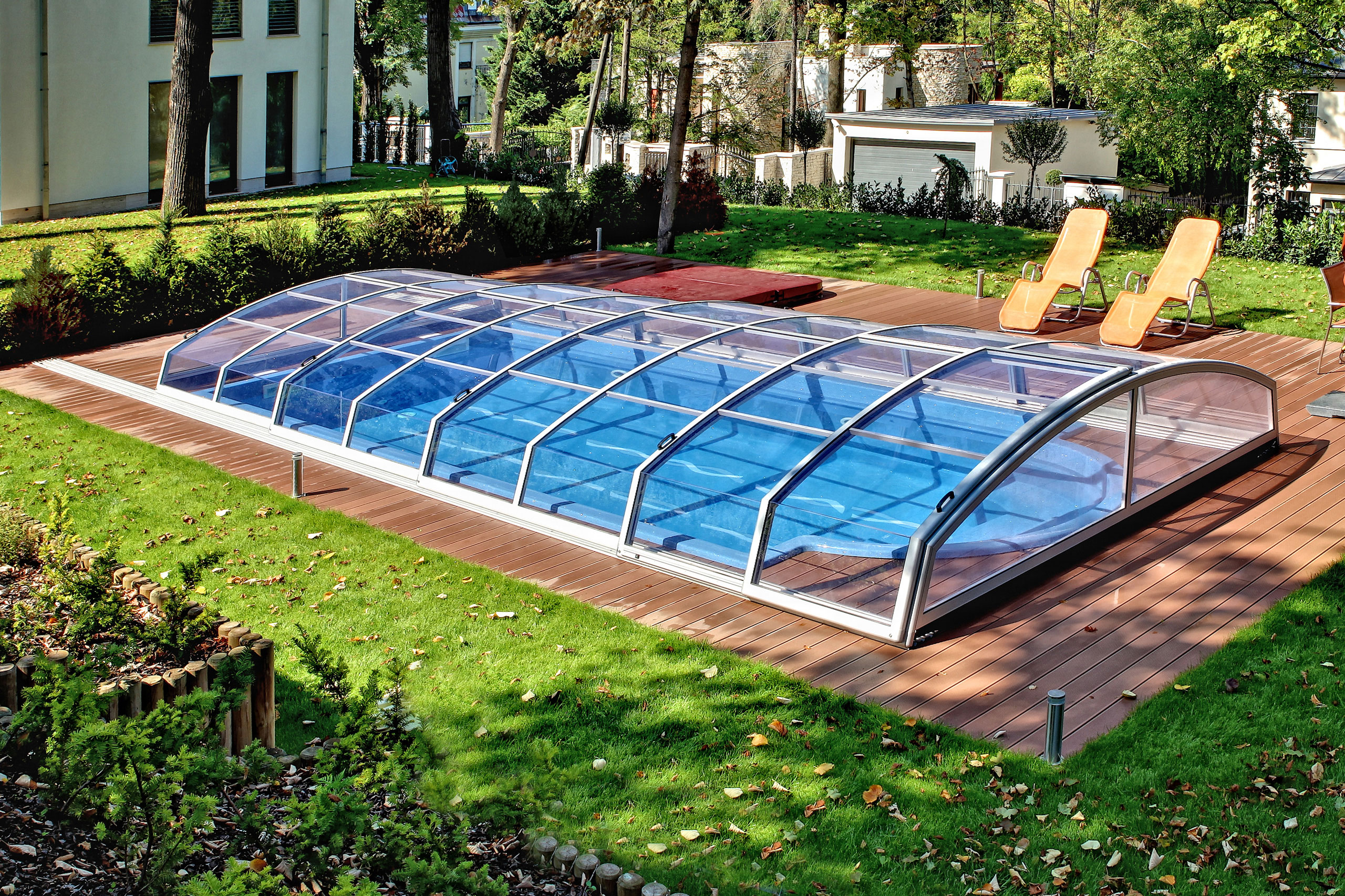 novacomet Visual Flach Schwimmbadüberdachung