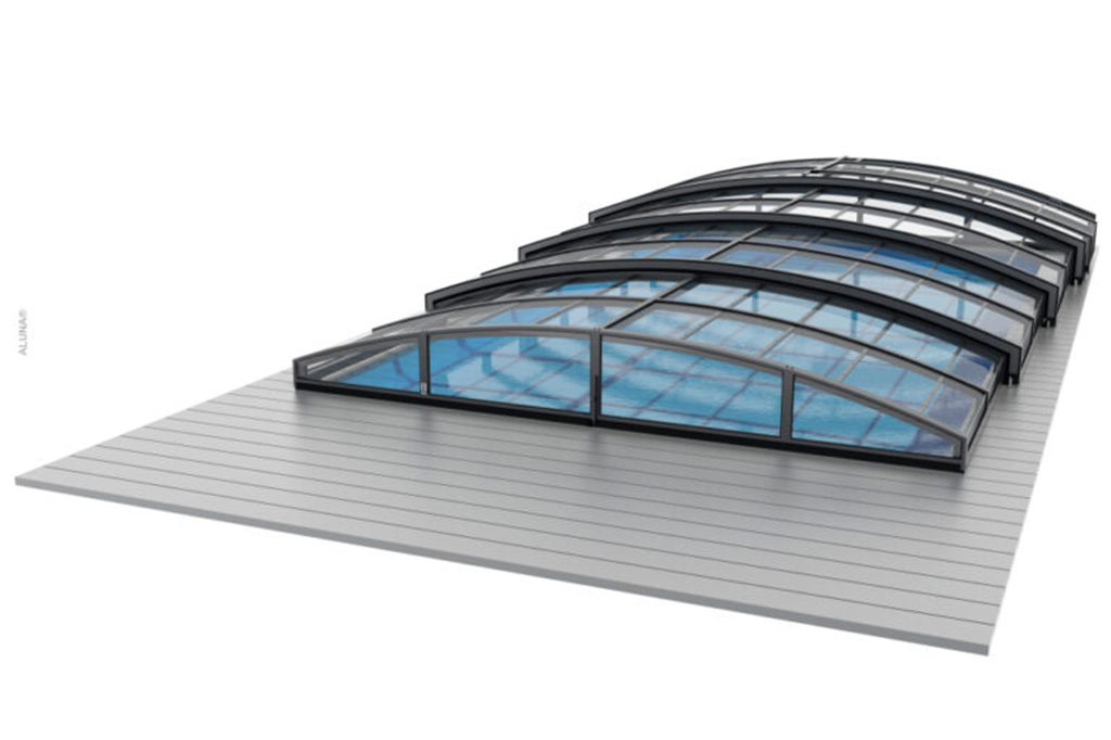Schienenlose Poolüberdachung Aluna® Eco