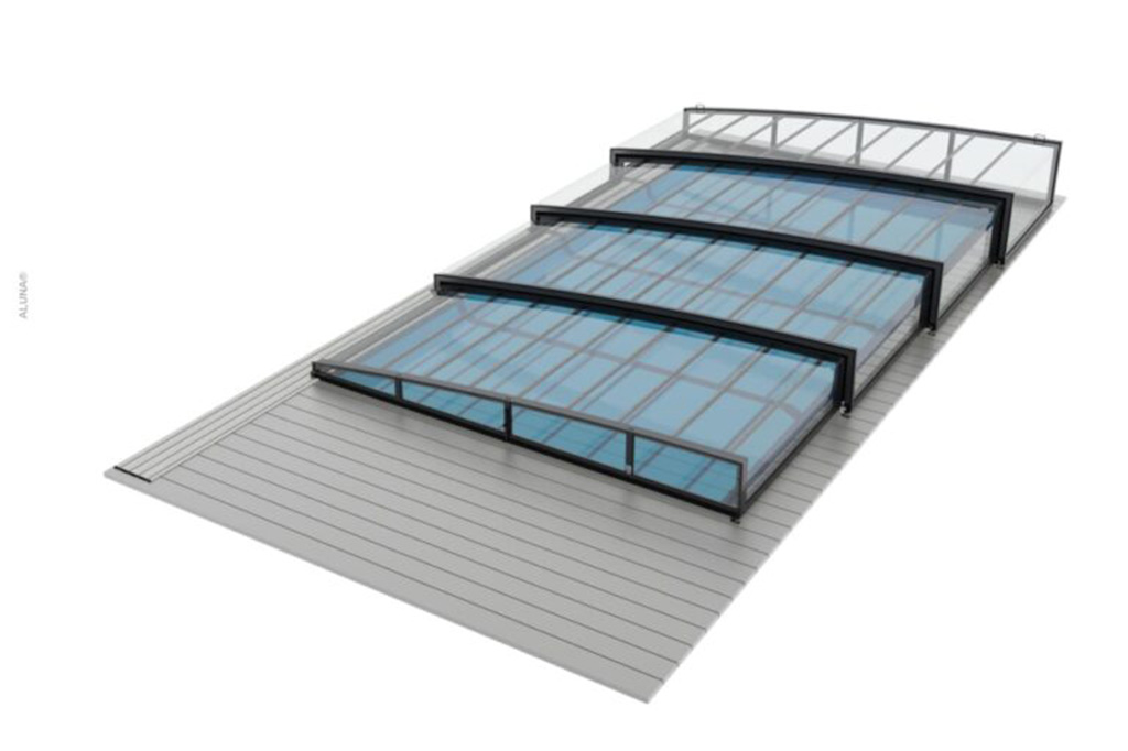 Flache Poolüberdachung Aluna® Neo Light R1