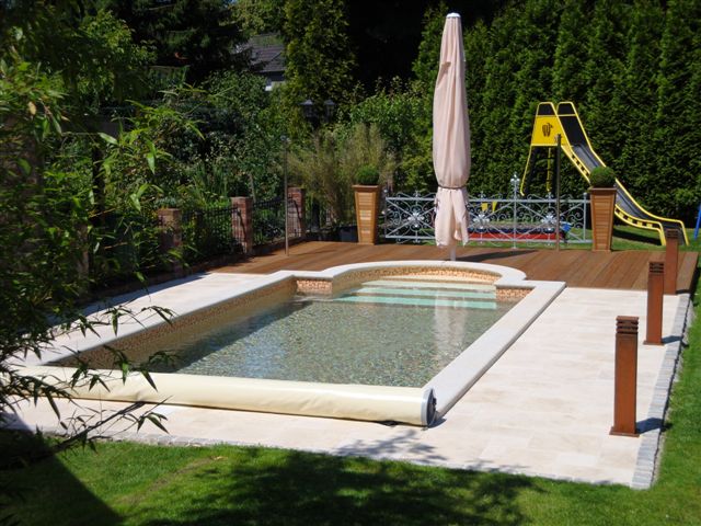 Pool Folienauskleidung Mosaik + Sicherheitsabdeckung