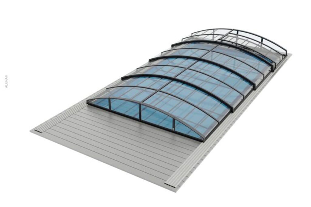 Flaches Pooldach Aluna® Variant Light