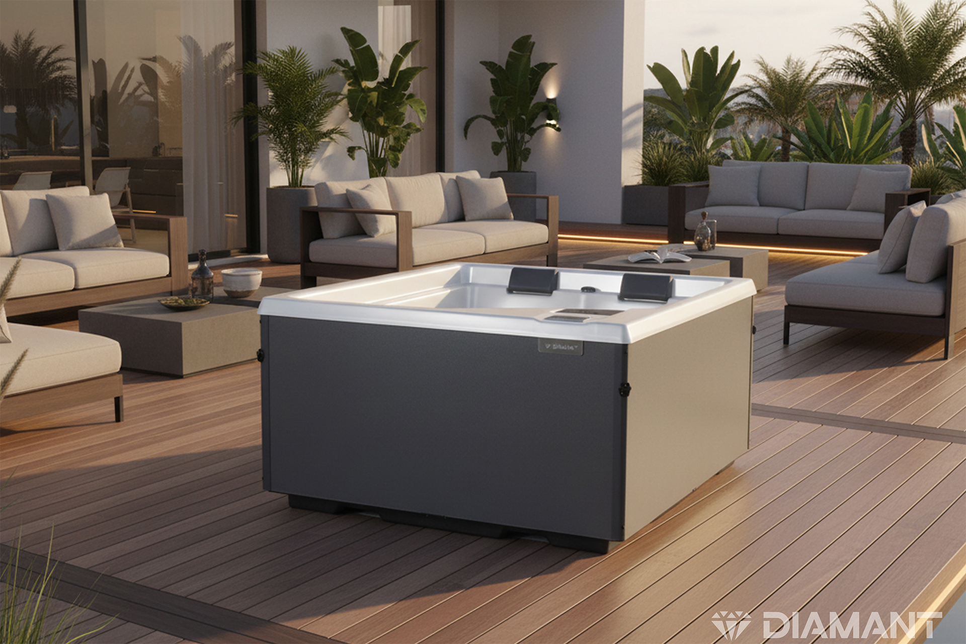Outdoor Whirlpool 4-5 Personen – Diamant SPARK Familien-Jacuzzi