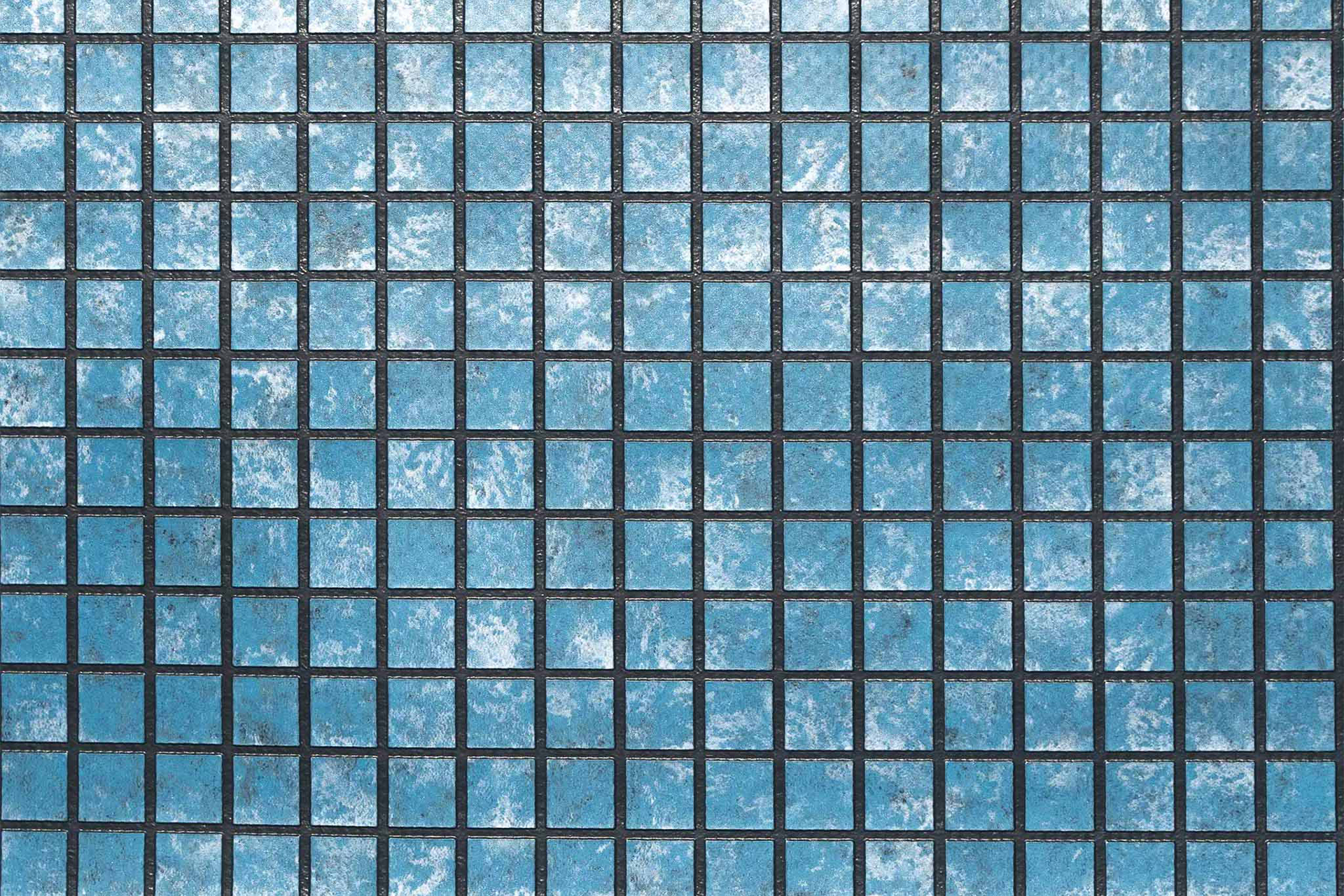 Nahaufnahme der Proflex Matrix 3D Schwimmbadfolie in blauer Mosaikoptik