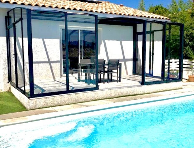 Schwimmbadüberdachung Aluna® Aluwall III