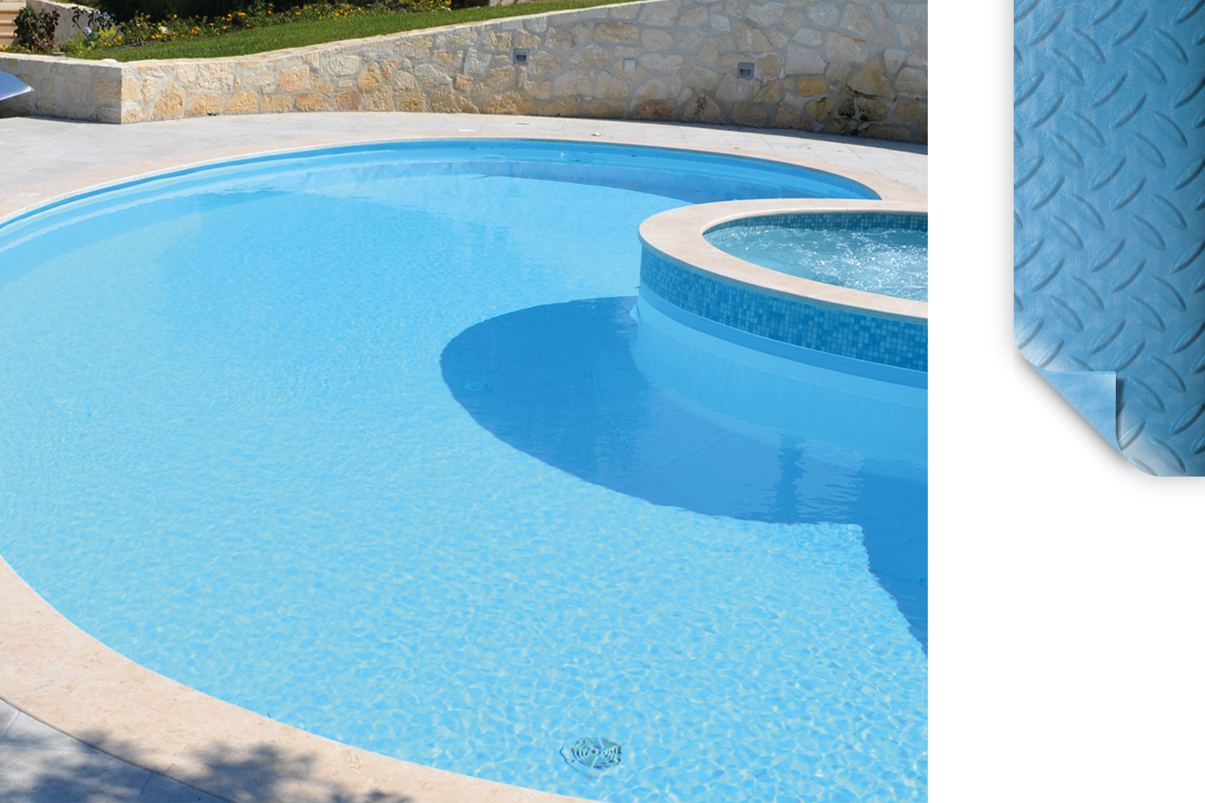 ELBE Classic STG 200 Trittschutzbahn Schwimmbadfolie Hellblau